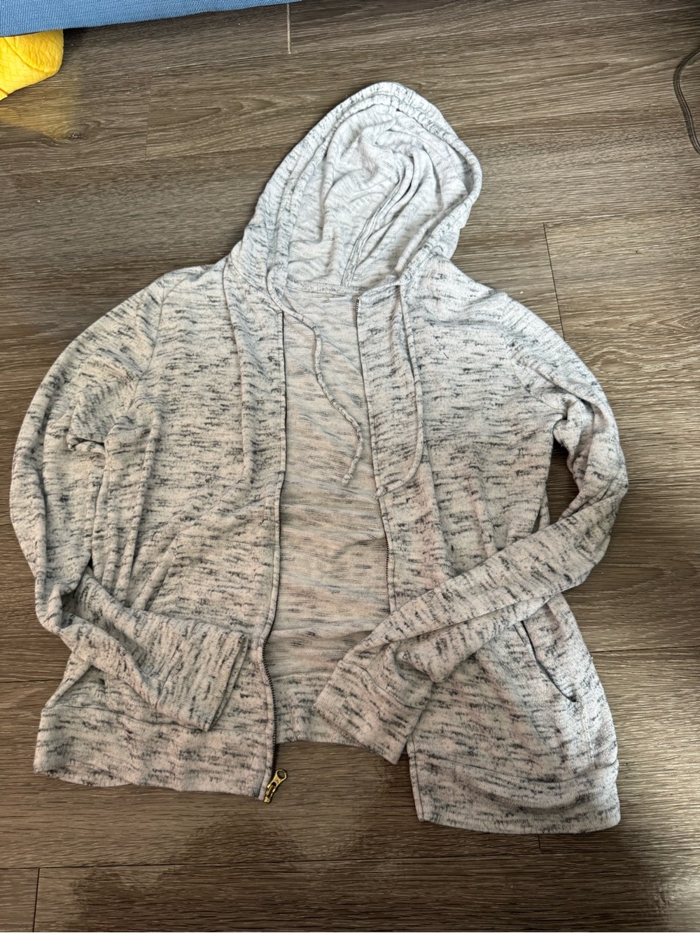 Old Navy Heather Light Gray Zip Hoodie Cardigan